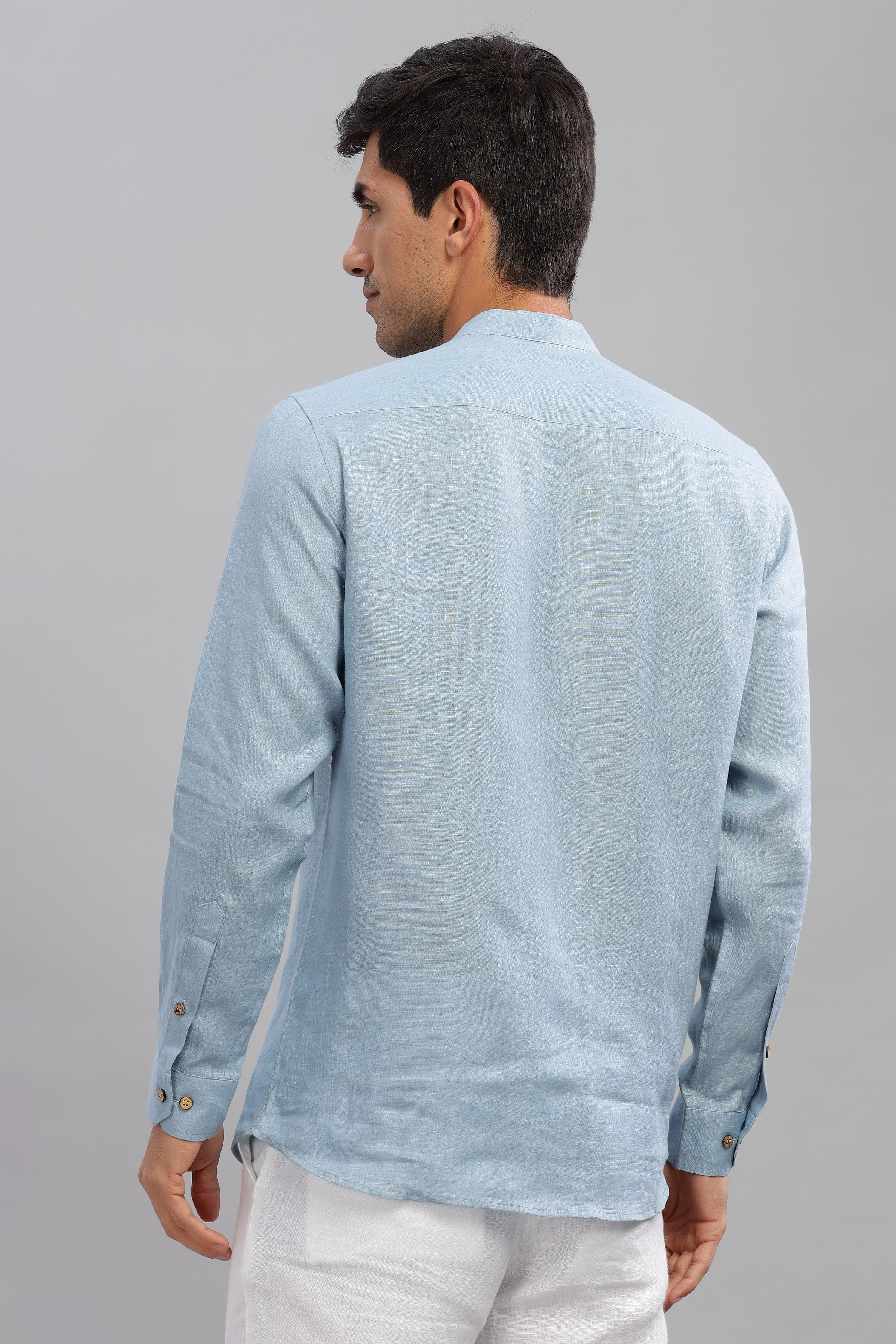 JAY - ROMANTIC CHARM HALF PLACKET PURE LINEN