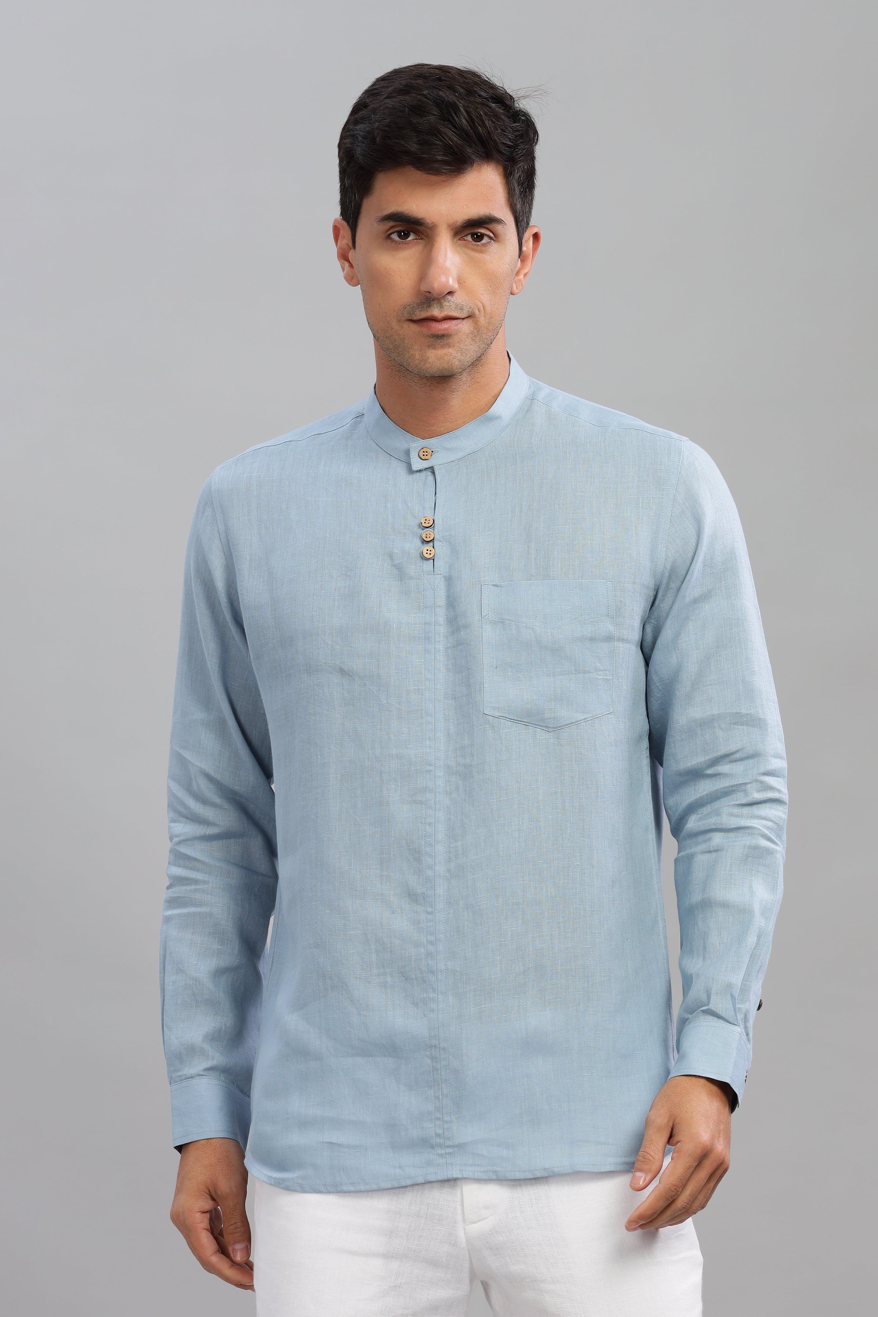 JAY - ROMANTIC CHARM HALF PLACKET PURE LINEN