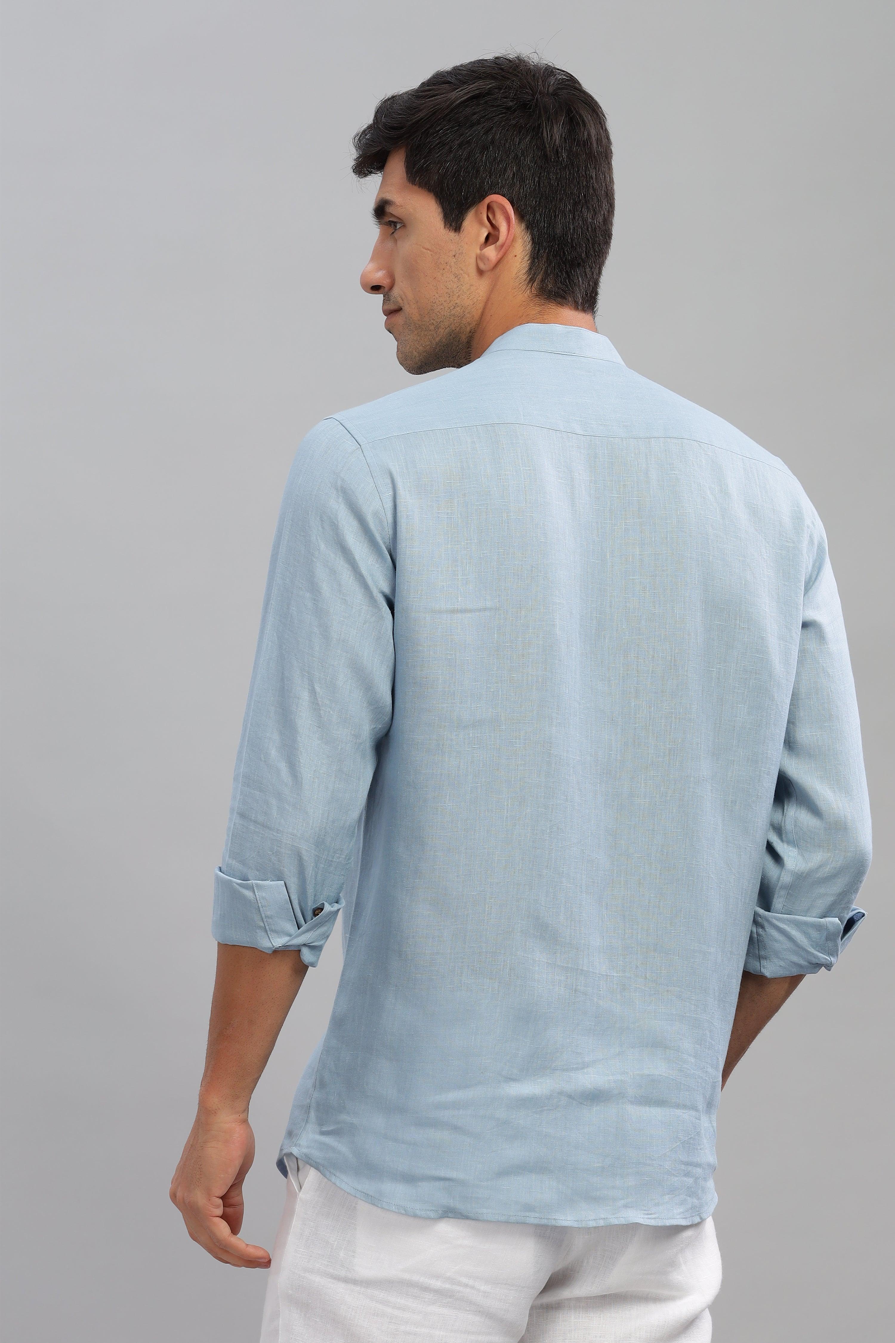 JAY - ROMANTIC CHARM HALF PLACKET PURE LINEN