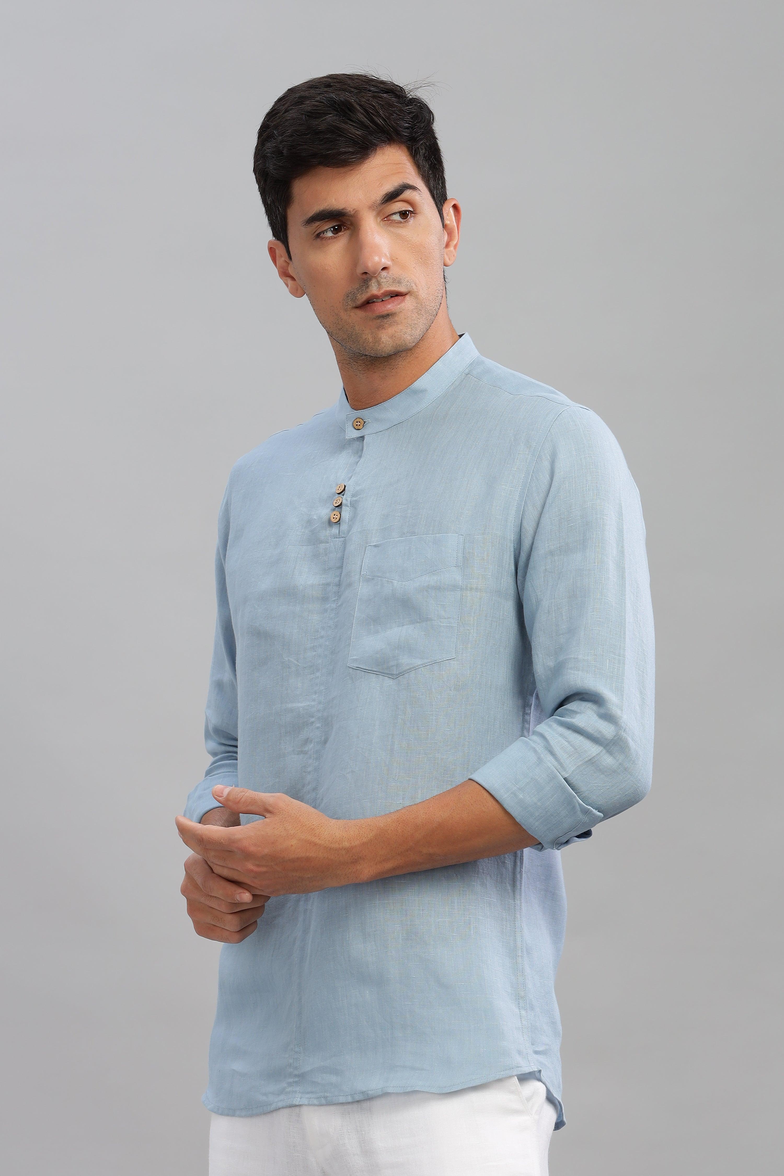 JAY - ROMANTIC CHARM HALF PLACKET PURE LINEN