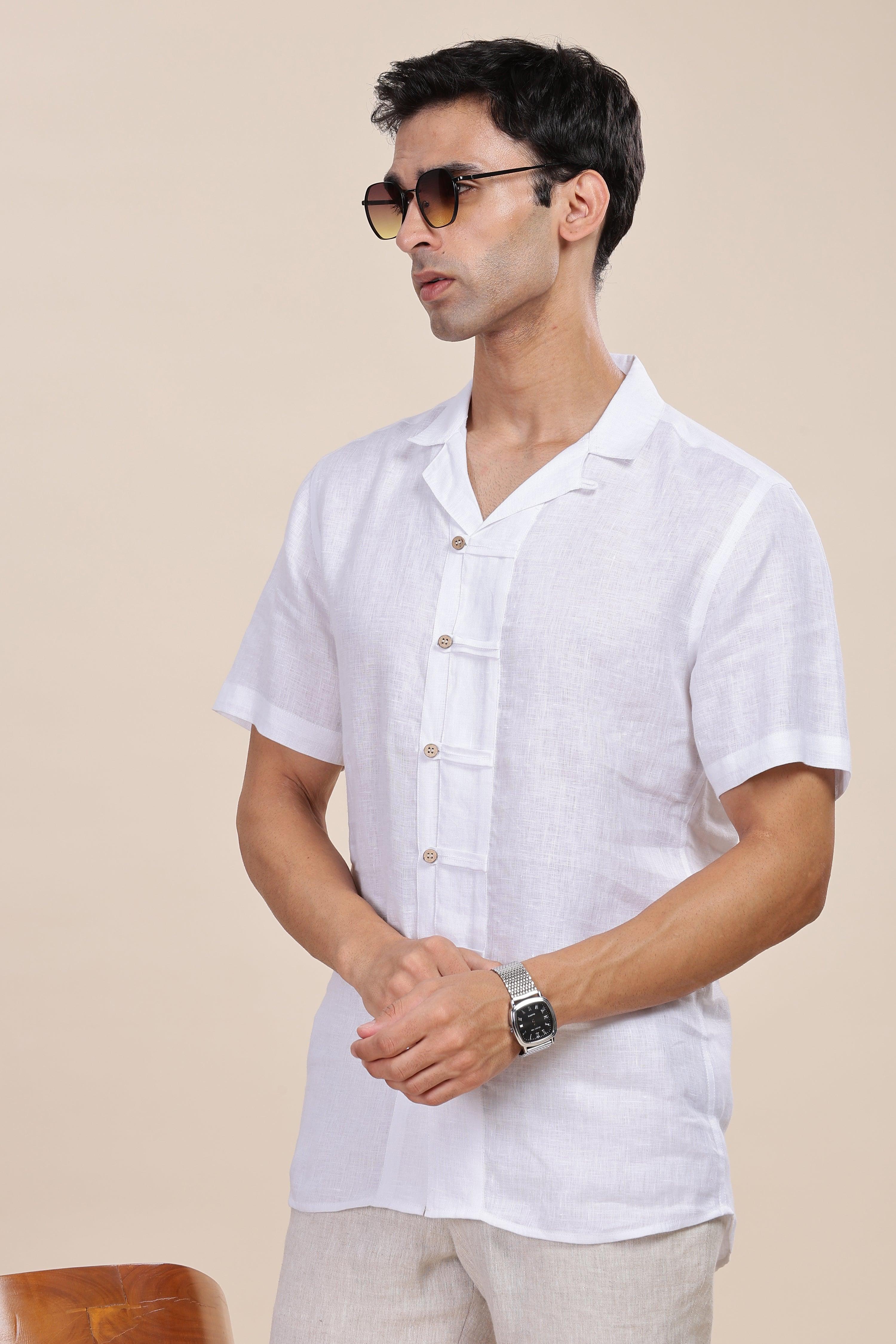 BRIAN - The Epitome Of Elegance 100% Pure Linen White Shirt
