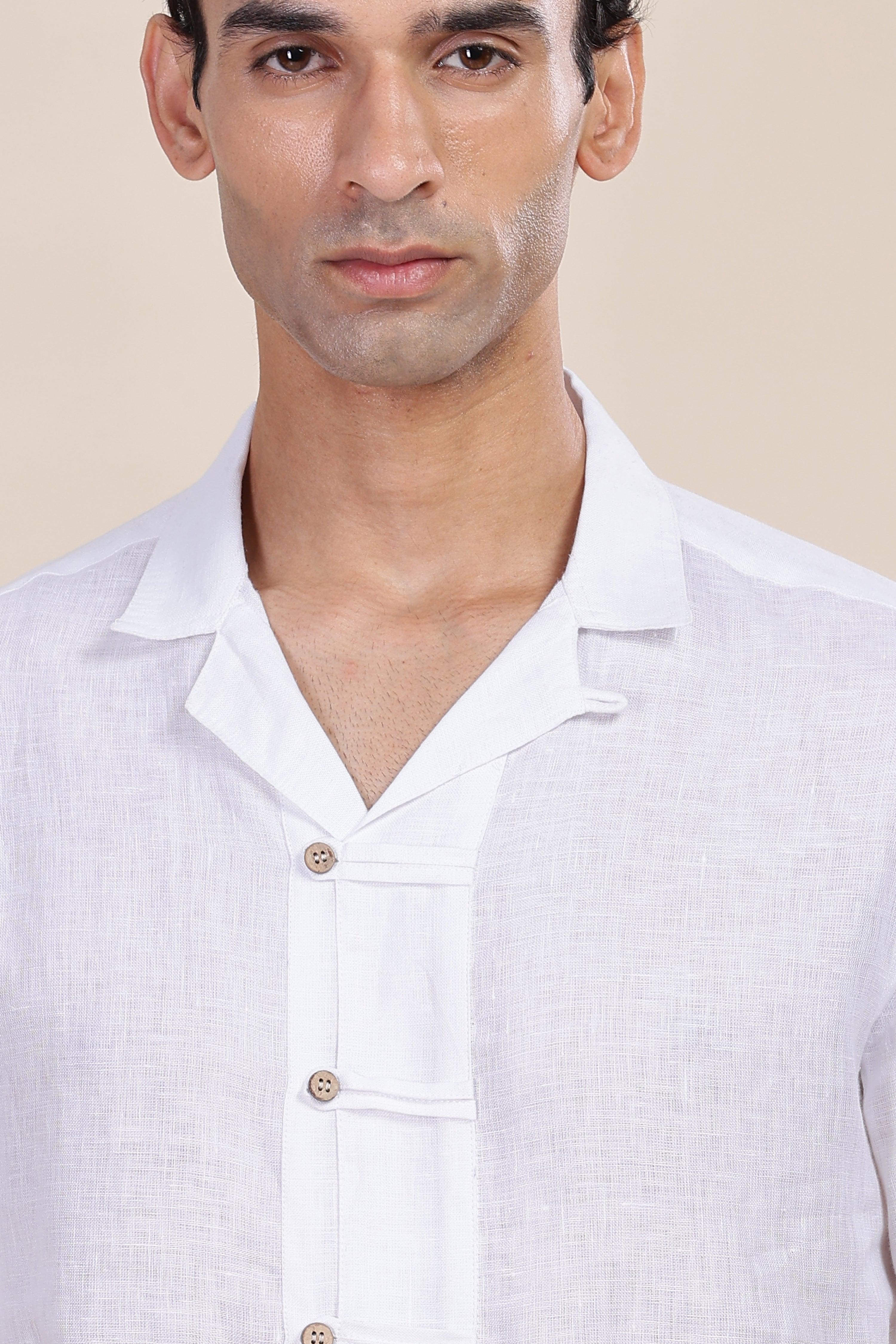 BRIAN - The Epitome Of Elegance 100% Pure Linen White Shirt