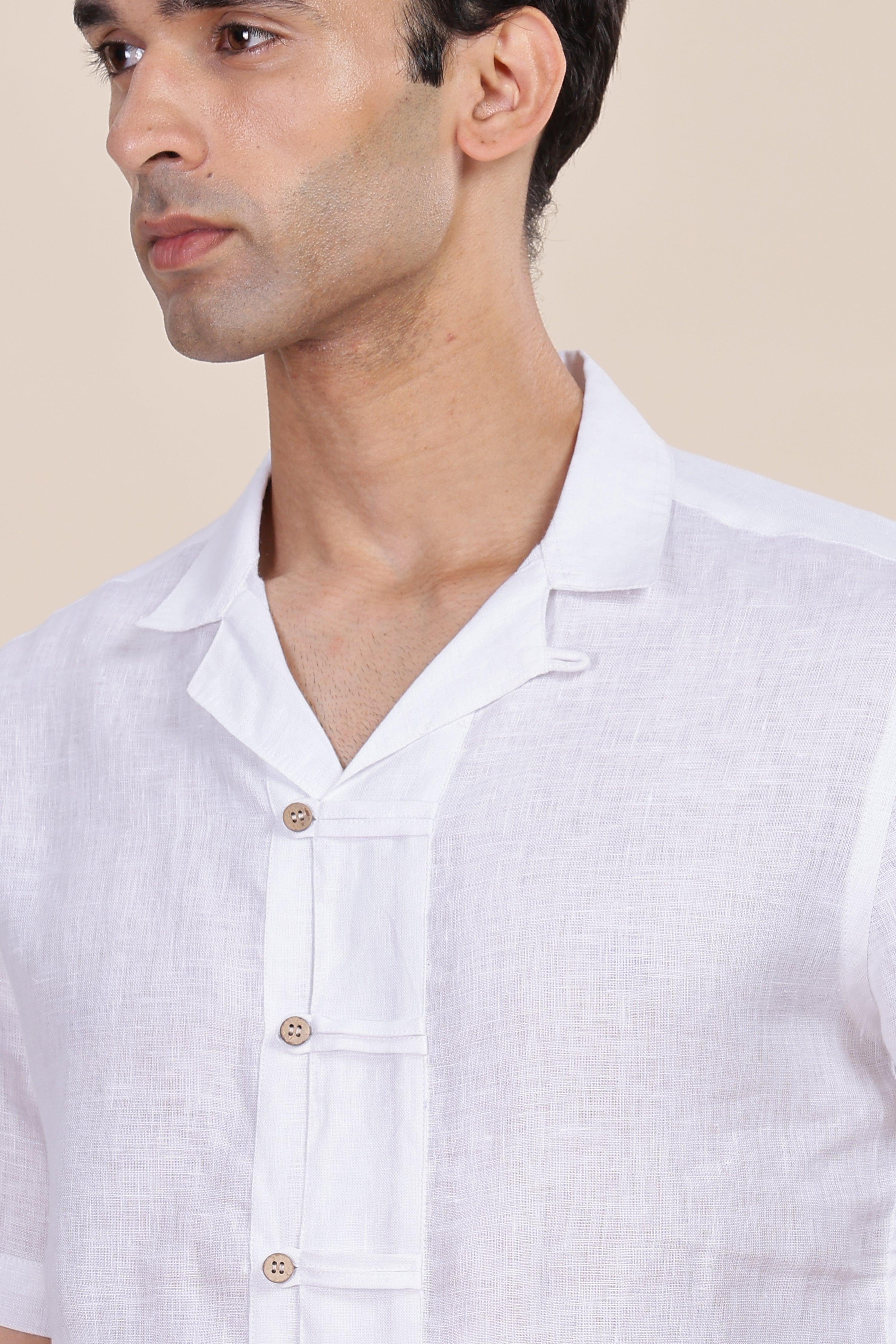 BRIAN - The Epitome Of Elegance 100% Pure Linen White Shirt