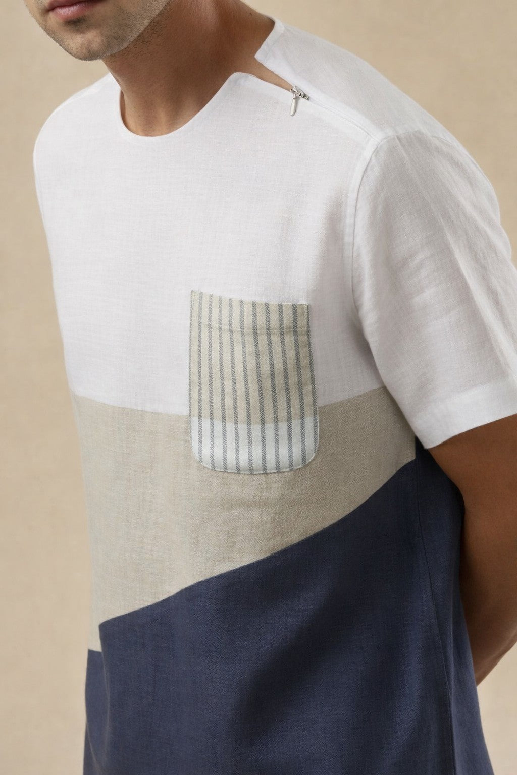 ALAN - PURE IRISH LINEN MULTI-COLORED T SHIRT