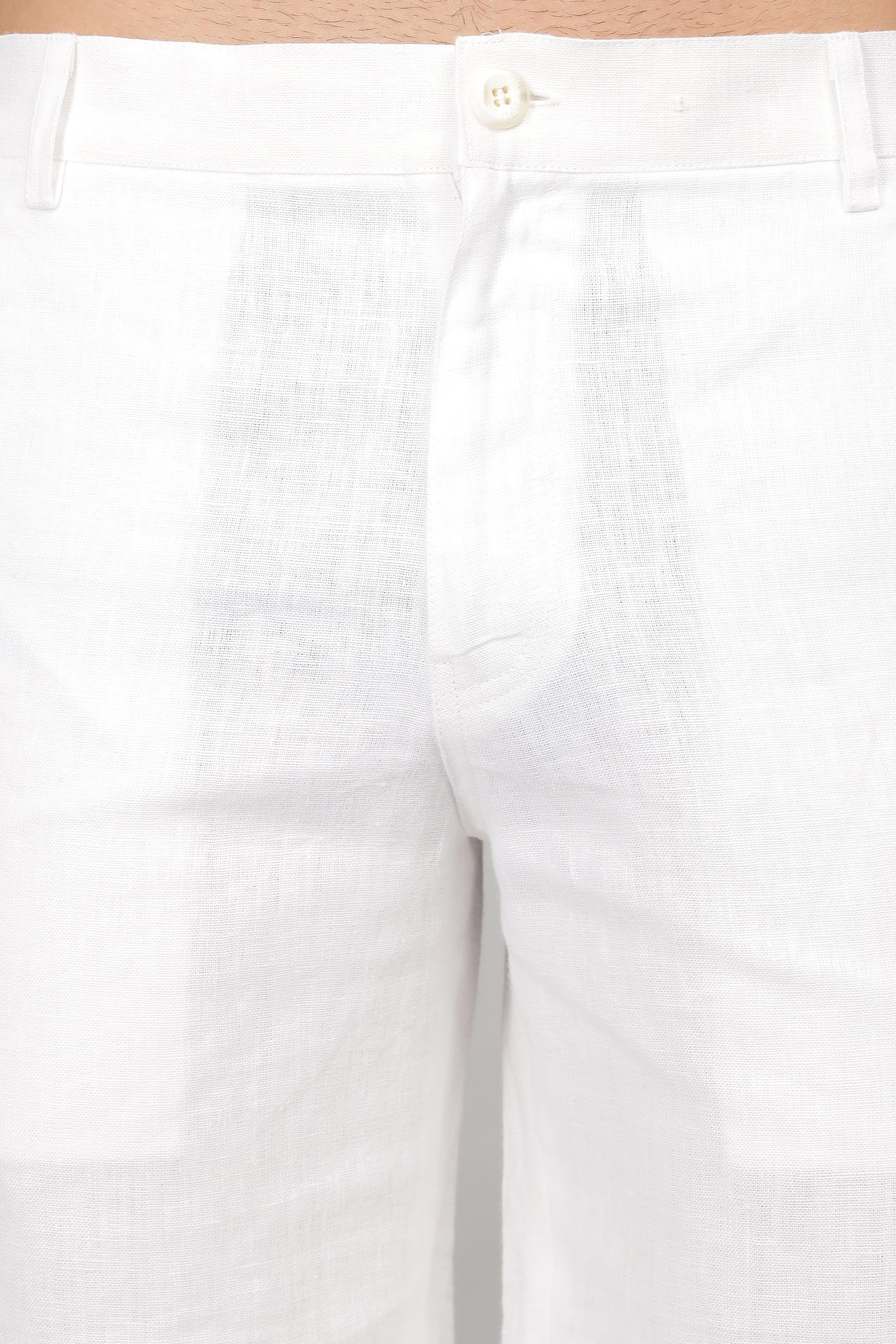FREN PURE LINEN WHITE SHORTS
