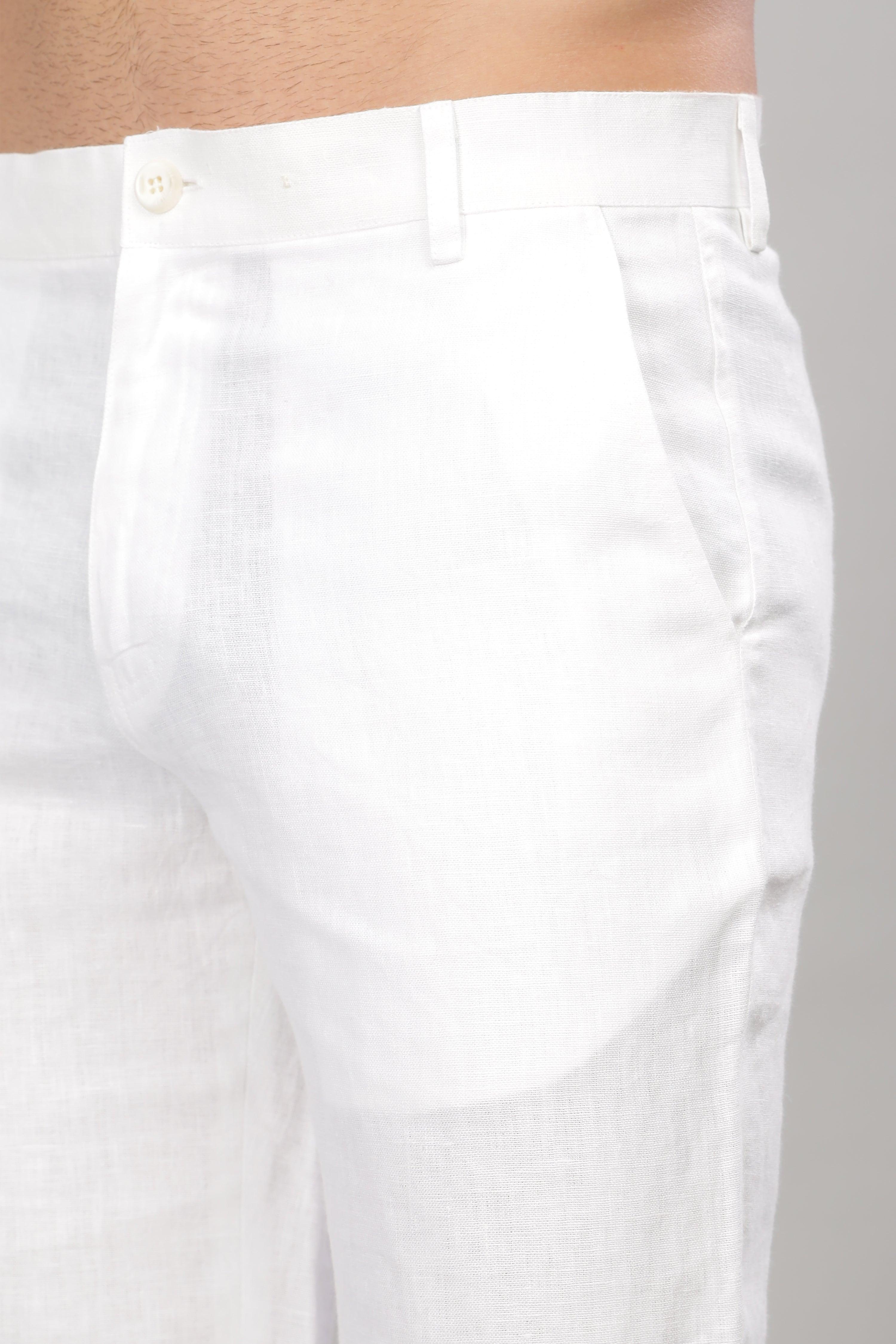 FREN PURE LINEN WHITE SHORTS
