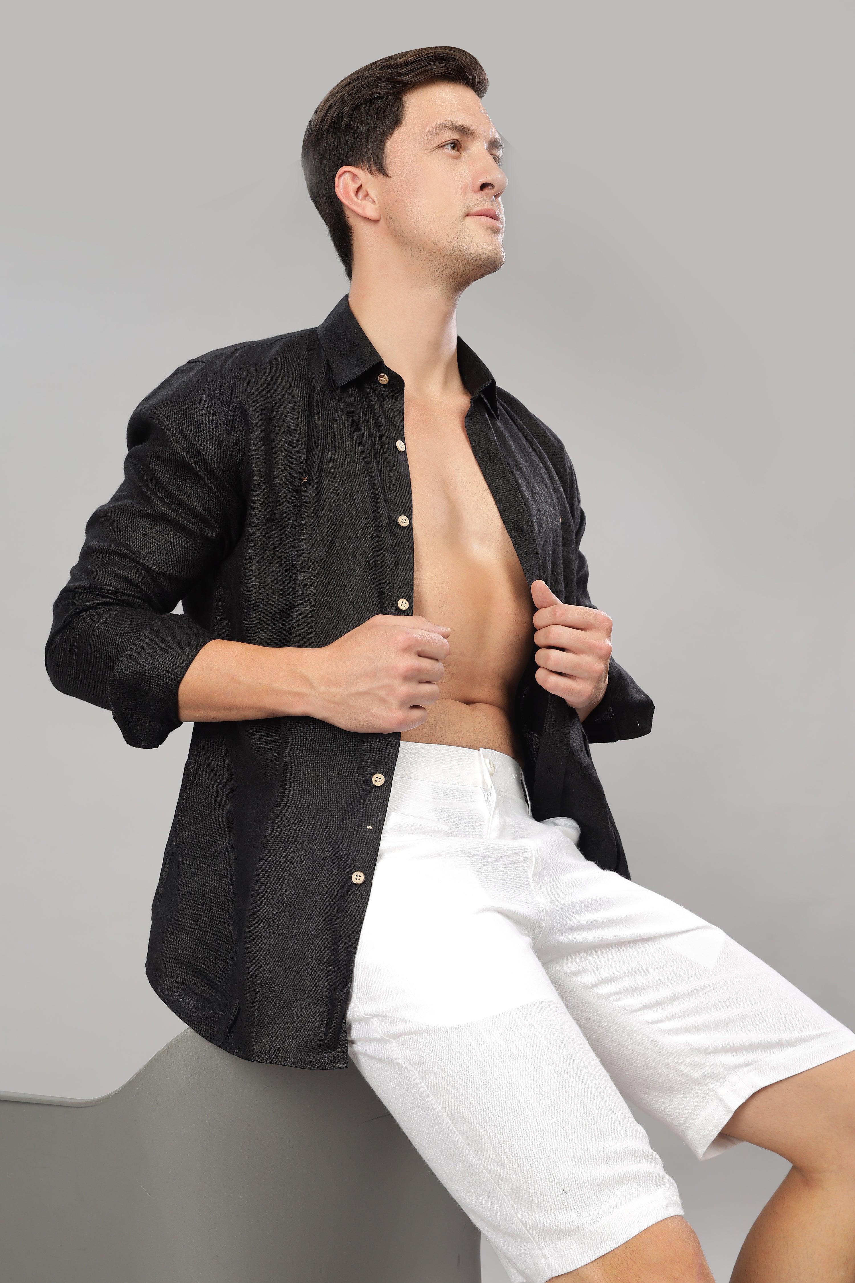 FREN PURE LINEN WHITE SHORTS