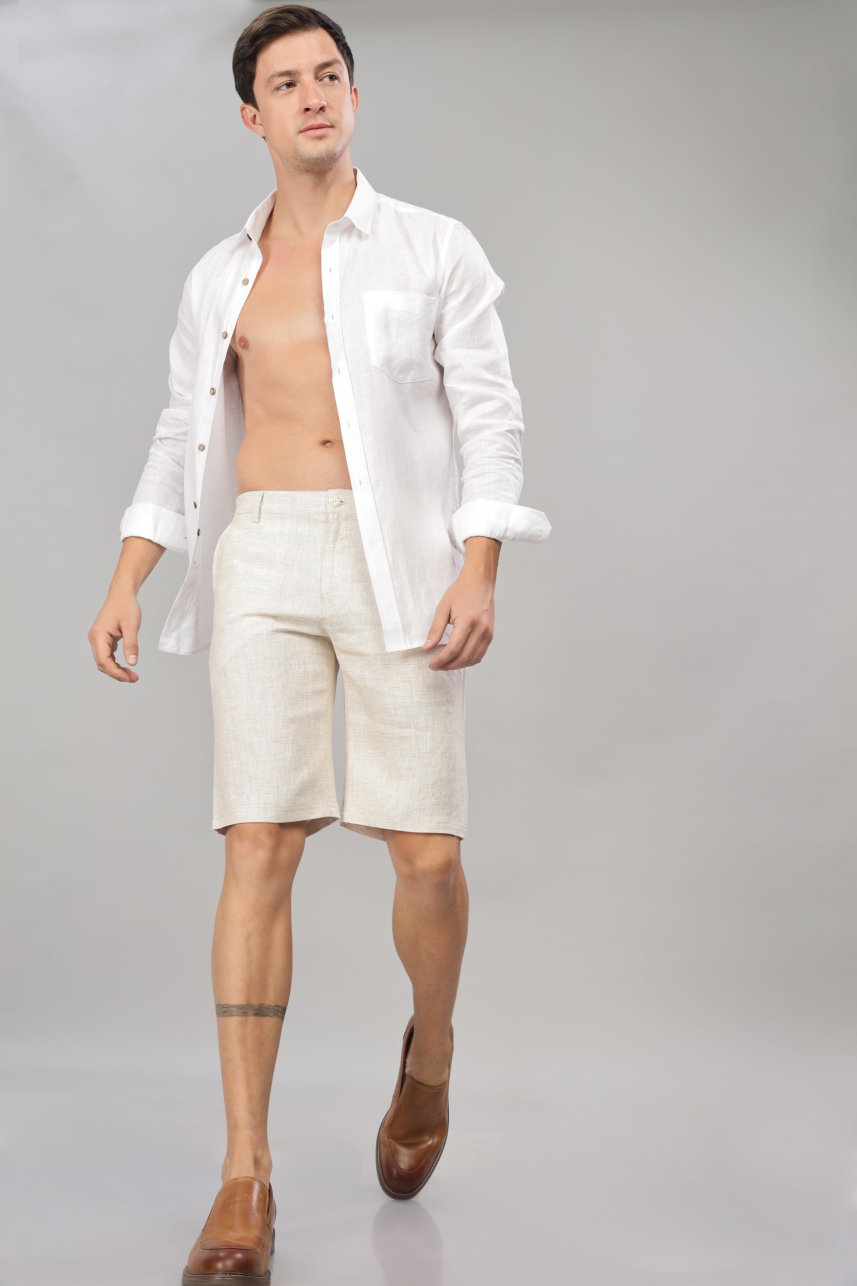 FREN PURE LINEN NATURAL SHORTS