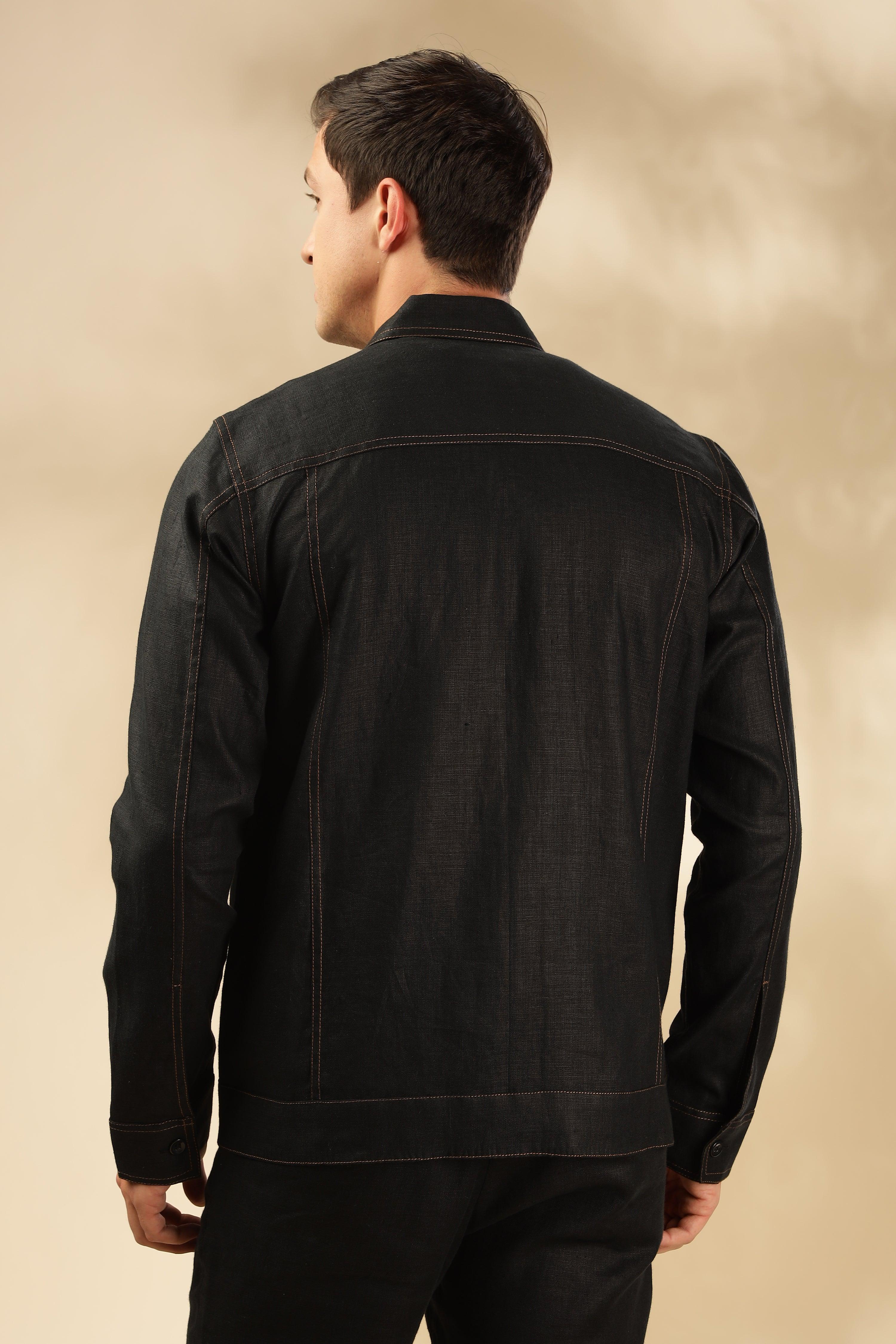 PABLO - Pure French Linen Black Jacket