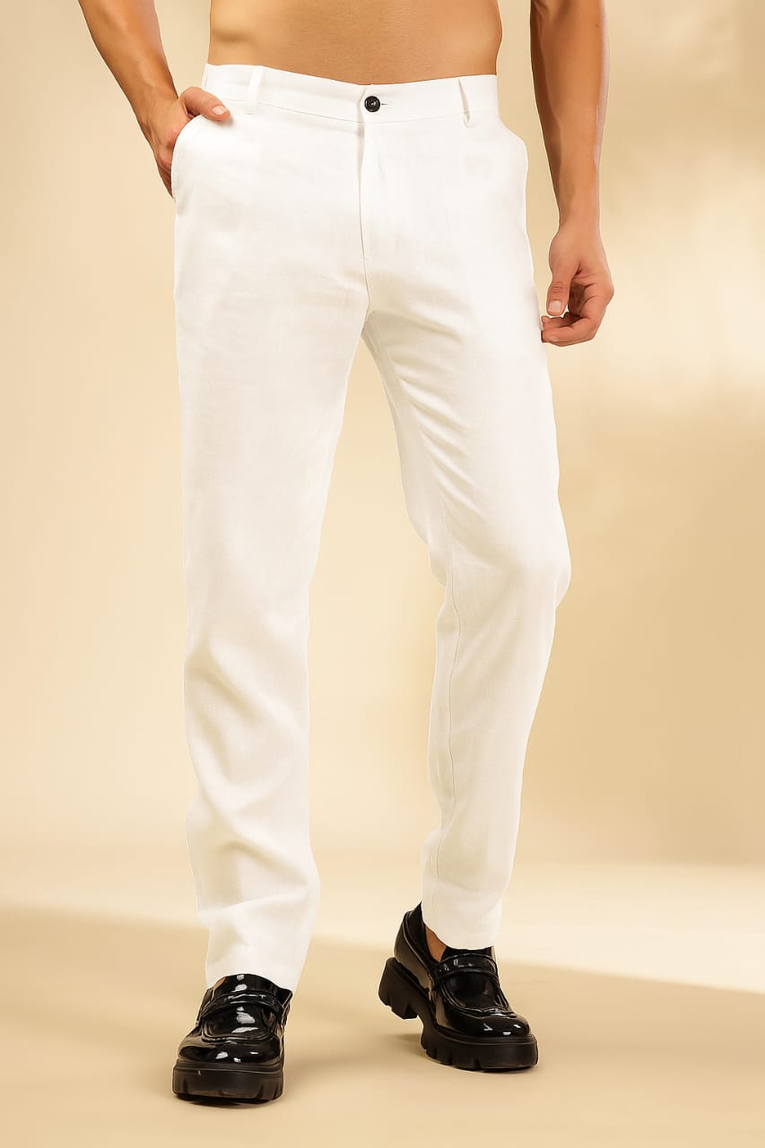 Rick - The Pure Linen Trousers White - Perfect for All-Day Comfort